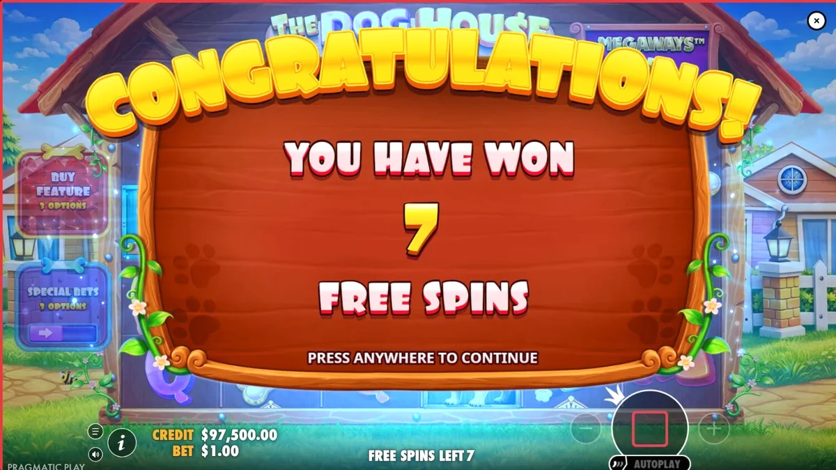 The Dog House Megaways 1000 slot machine interface
